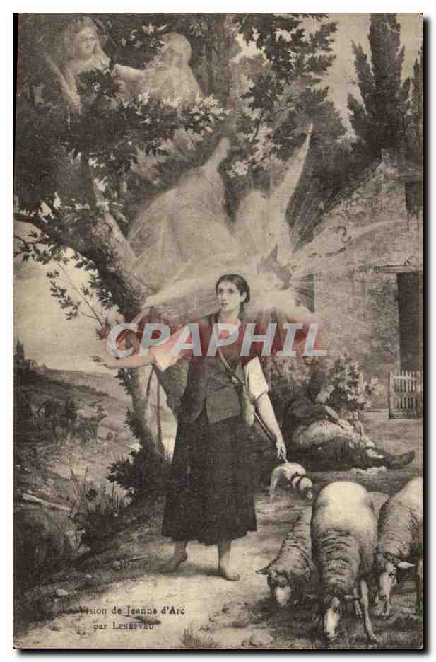 CPA La vision de Jeanne d'arc par Leneveu (moutons histoire)