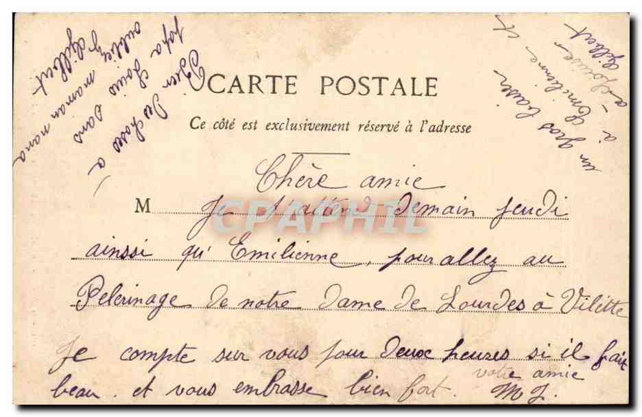 Glaire CPA Le calvaire Souvenir de la mission de 1897 — Rückseite
