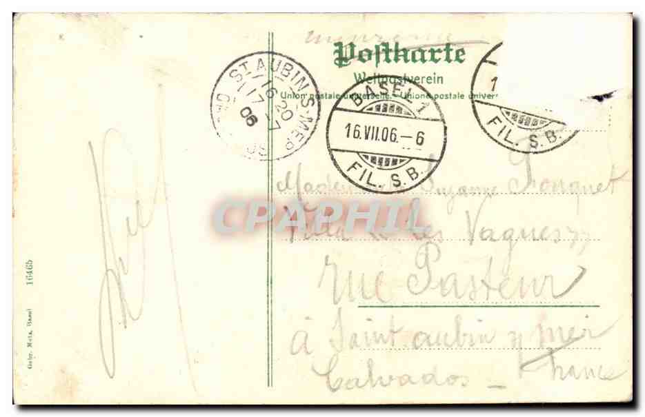 suisse Basel CPA Neue mittl Rheinbrucke Kappel Joch (tramway) — Back