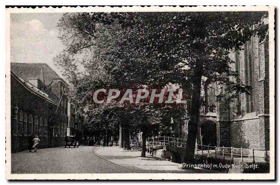 Pays Bas CPA Prinsenhof m Oude Kerk DElft