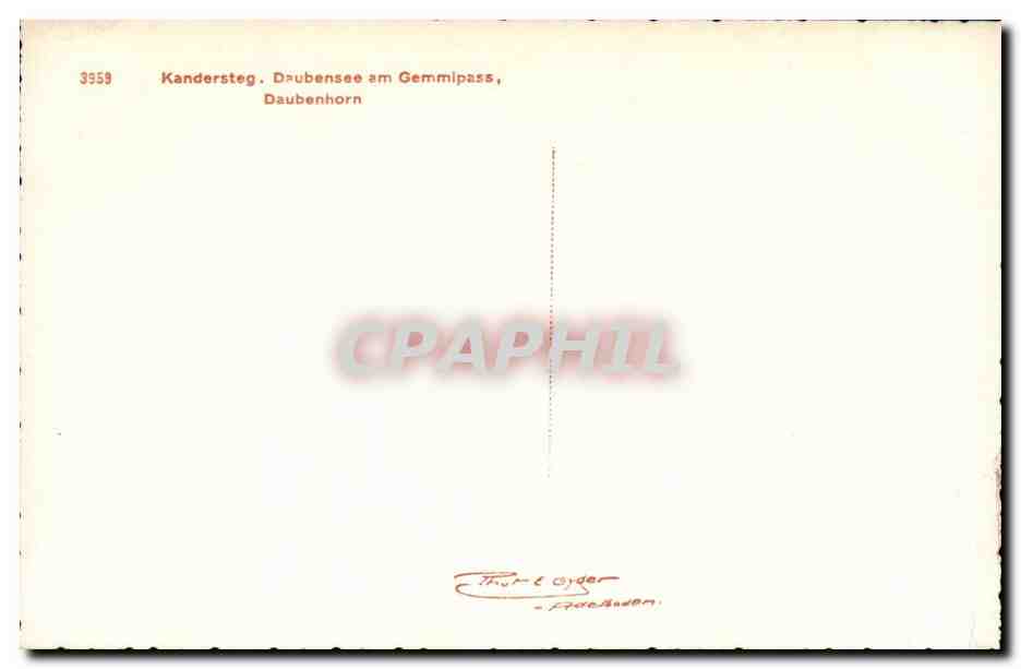 Suisse CPA Kandersteg Daubensee am Gemmipass Daubenhorn — Rückseite