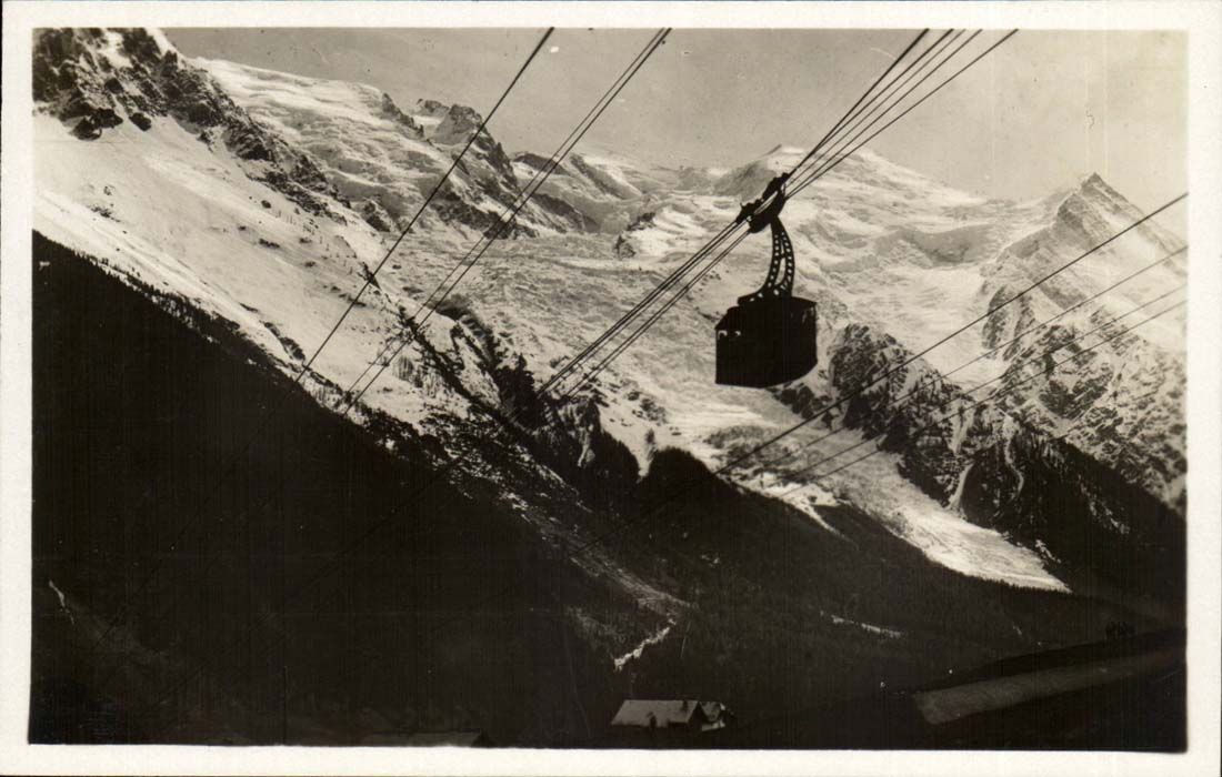Chamonix CPA Teleferique Plampraz le Brevent Vue sur le Mont Blanc