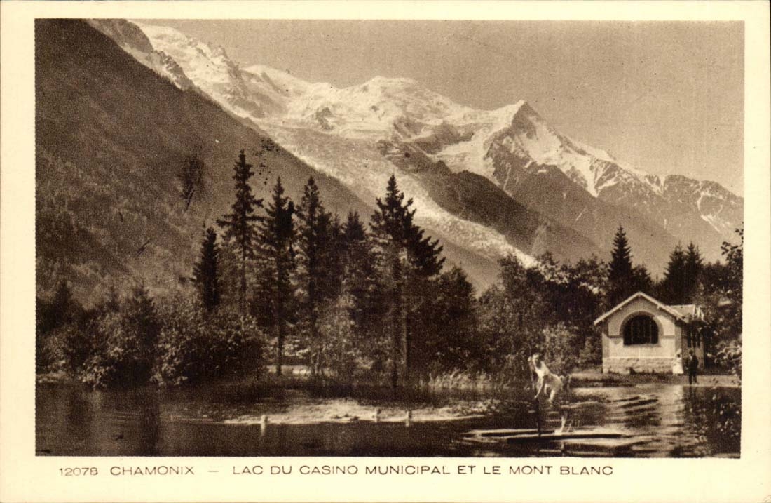Chamonix CPA Lac du casino municipal et le Mont Blanc