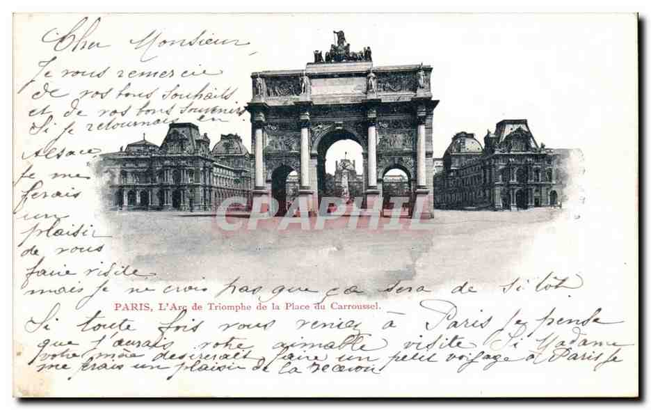 Paris (1er) CPA L'arc de triomphe de la place du Carroussel (Louvre)