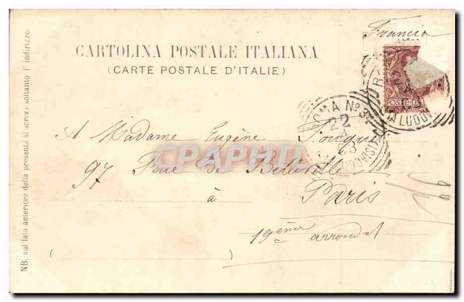 Italie Italia Roma CPA Basilica di s Maria Maggiore TRibuna — Rückseite