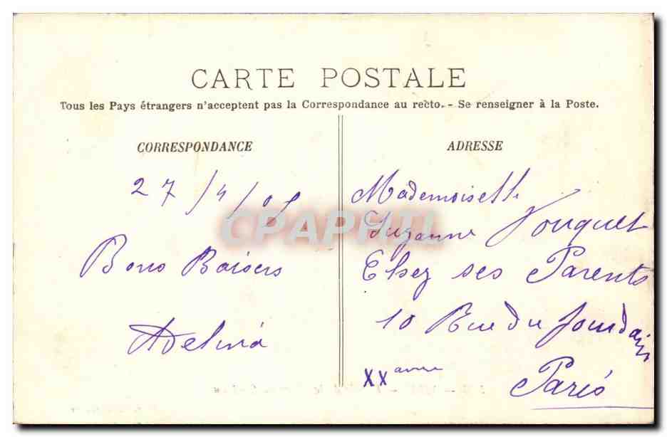 Vire CPA Entree de la place du chateau — Rückseite