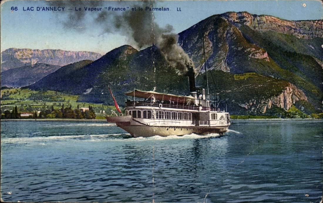 Lac d'Annecy — Le Vapeur "France" et le Parmelan — LL