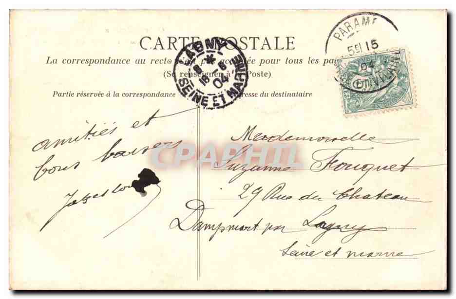 Saint Malo CPA Les remparts et la plage du Bon secours — Verso