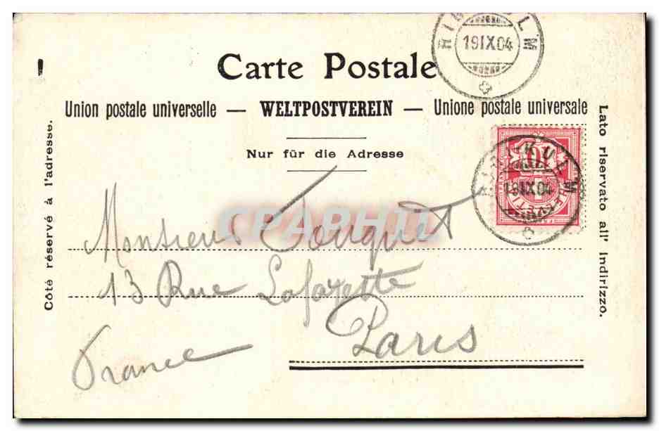 Suisse CPA Panorma von Rigi Kulm — Rückseite