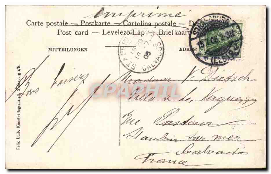 Strasbourg — Pont du chemin de fer sur le Rhin, près Kehl — Felix Laub, Strasbourg — Rückseite