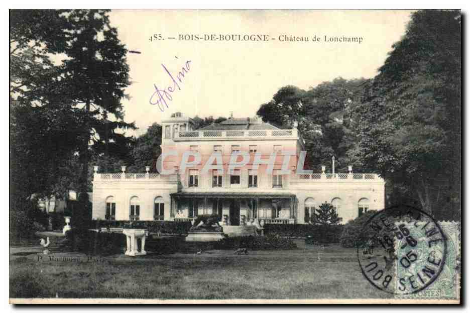 Paris (16eme) CPA Bois de Boulogne Chateau de Longchamp