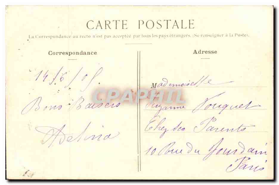 Paris (16eme) CPA Bois de Boulogne Chateau de Longchamp — Rückseite