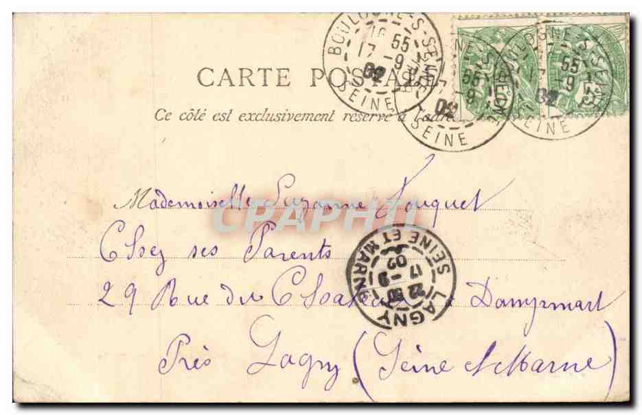 Boulogne sur Seine CPA Entree de la pepiniere de la ville de Paris — Rückseite