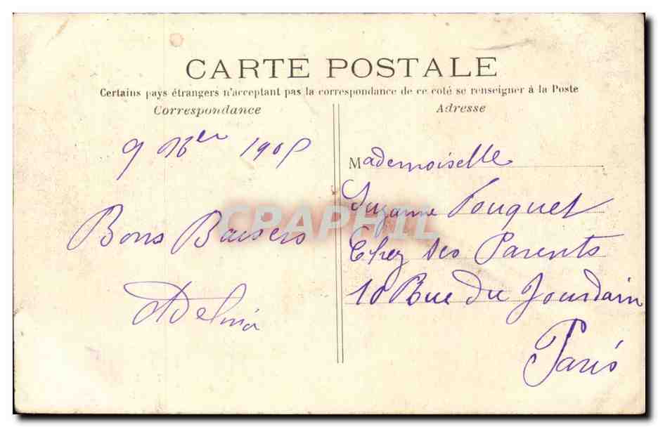 Bois de Boulogne CPA Bagatelle La Voute Paris (16eme) — Rückseite