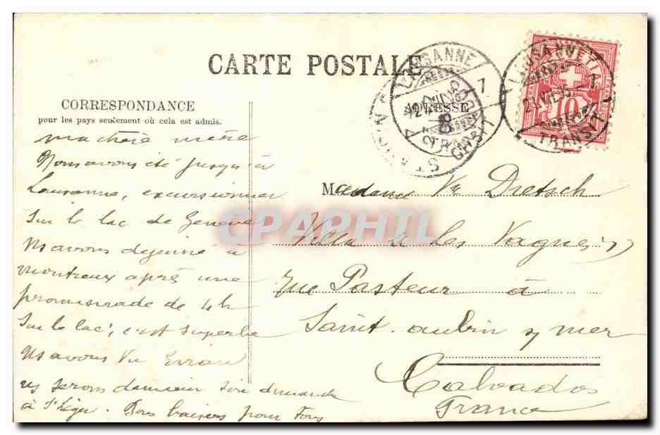 Suisse CPA Montreux et la dent du midi — Rückseite