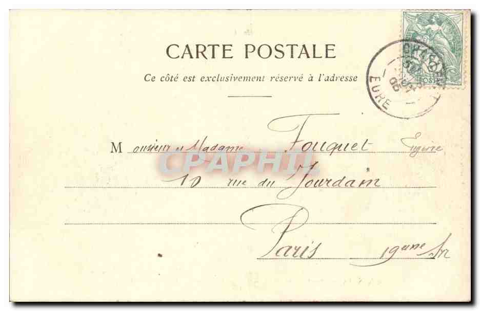 Rade Pont (Environs des Andelys) — Ruines de l'Abbaye de Fontaine Guerard — Farphis Caron, lith.édit., Les Andelys — Reverso