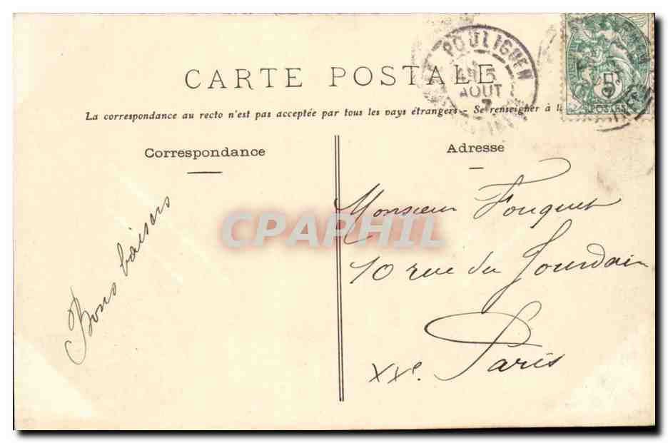 Le Pouliguen CPA La plage — Rückseite