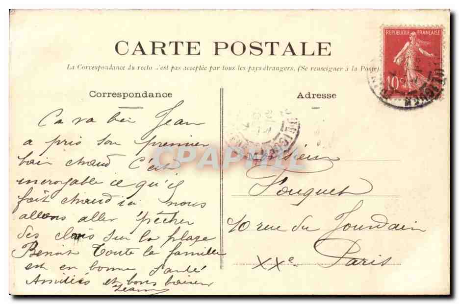 Le Pouliguen CPA L'entree du port — Back