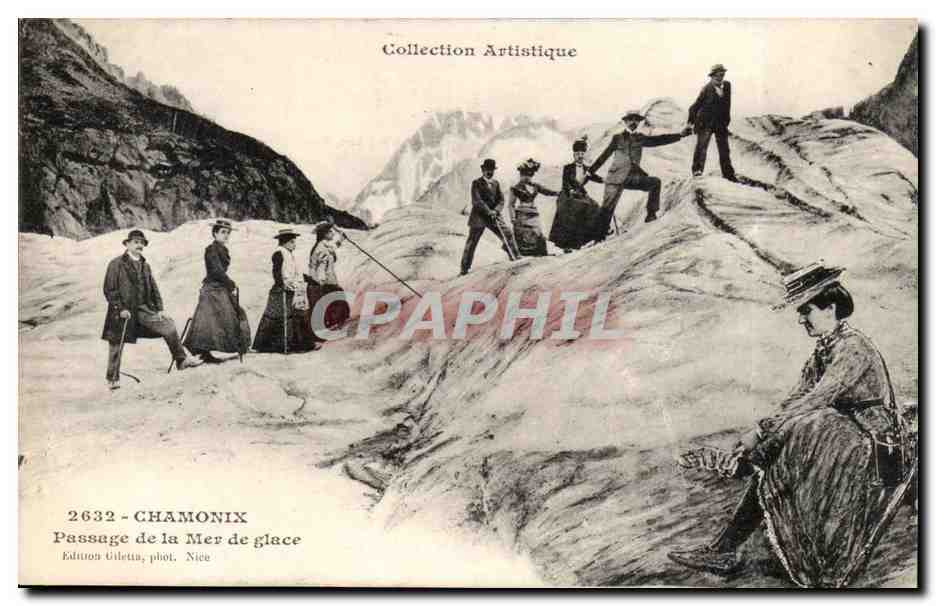 Chamonix — Passage de la Mer de glace — Édition Giletta, phot. Nice, n° 2632