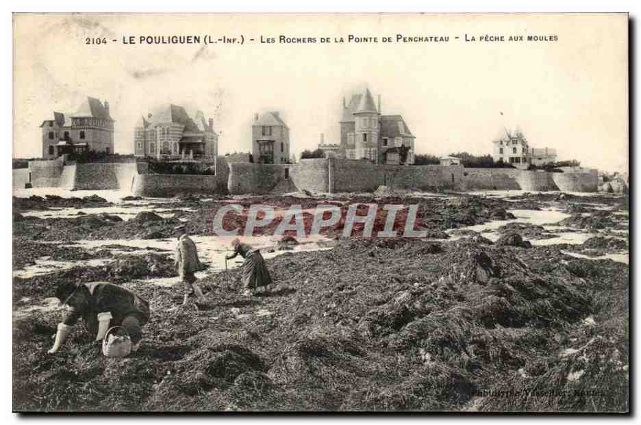 Le Pouliguen CPA Les rochers de la pointe de Penchateau La peche aux moules