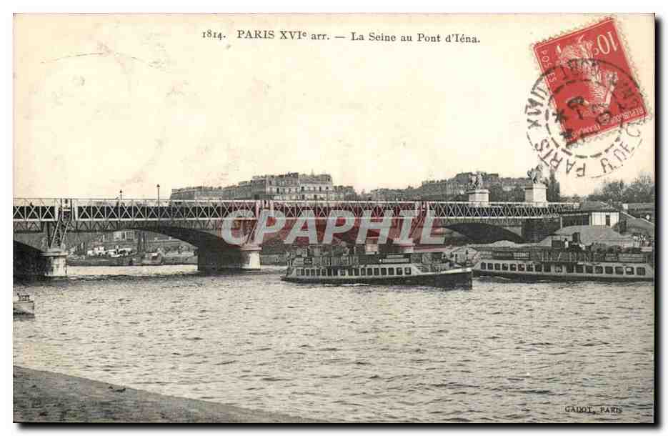 Paris (16eme) CPA La Seine au pont D'iena