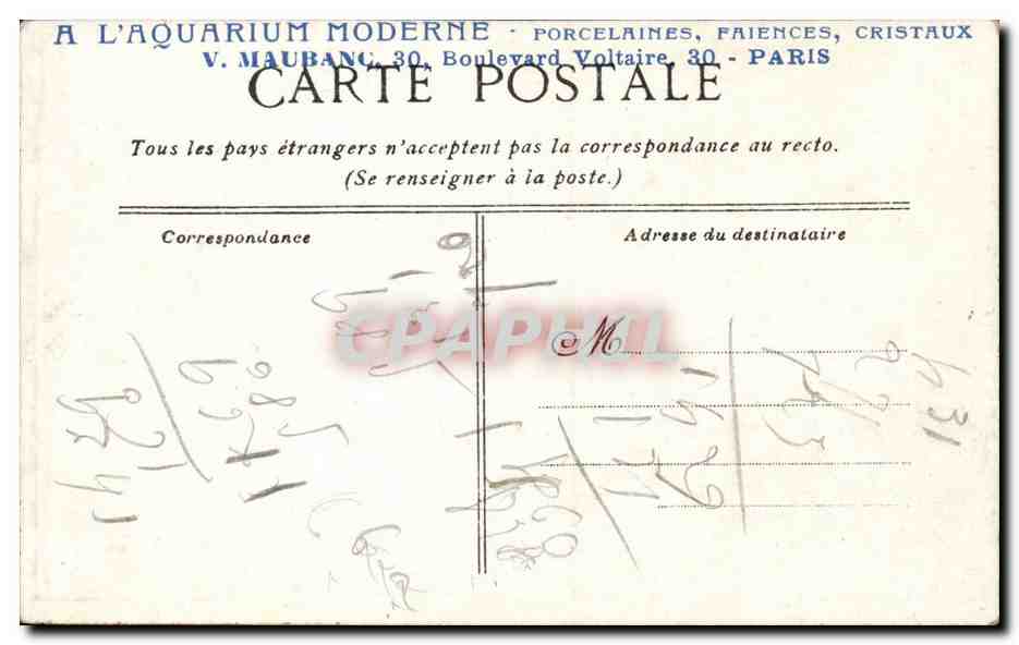 Alger. Place du Gouvernement — vue panoramique avec monument équestre et hôtel de la Régence — éditeur L.V.&C. n°21 — Verso
