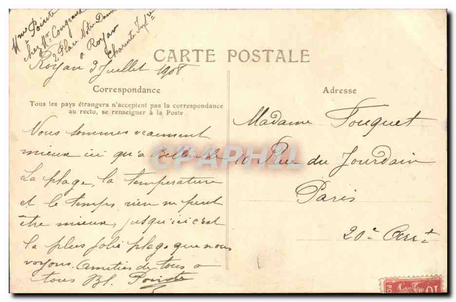 Royan - Vue du Square Botton et les deux Jetées — Éditeur : Imprimerie de Royan, n° 18 — Back