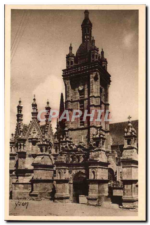 CPA St thegonnec L'eglise Facade et preche