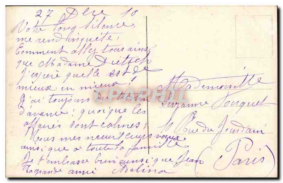 FAntaisie CPA Bonne annee Femme et avion (aviation) — Rückseite