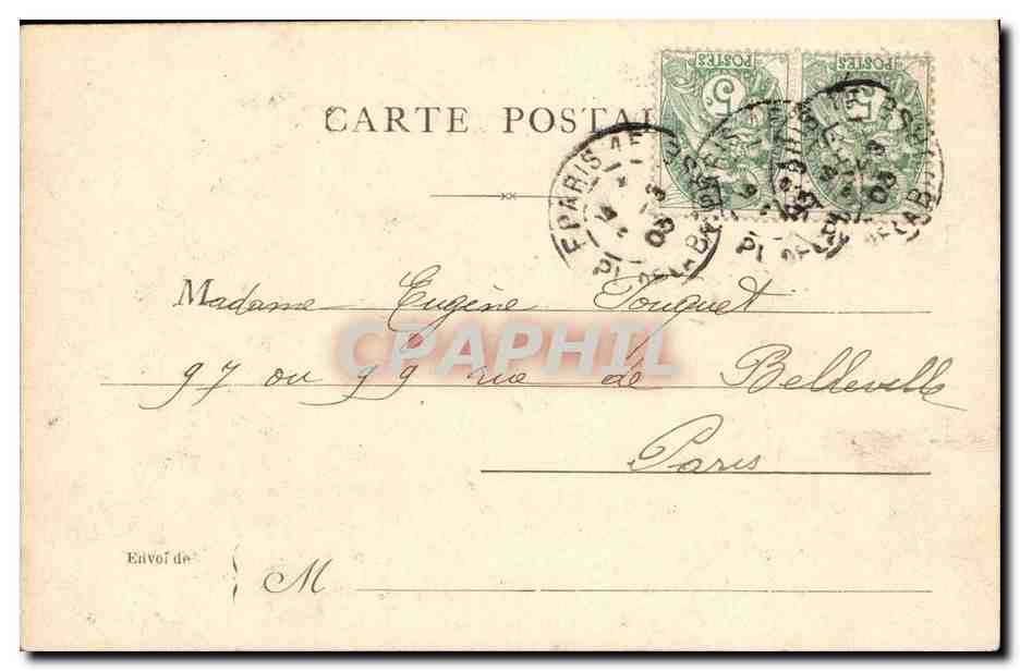 Paris CPA Th de Banville — Rückseite