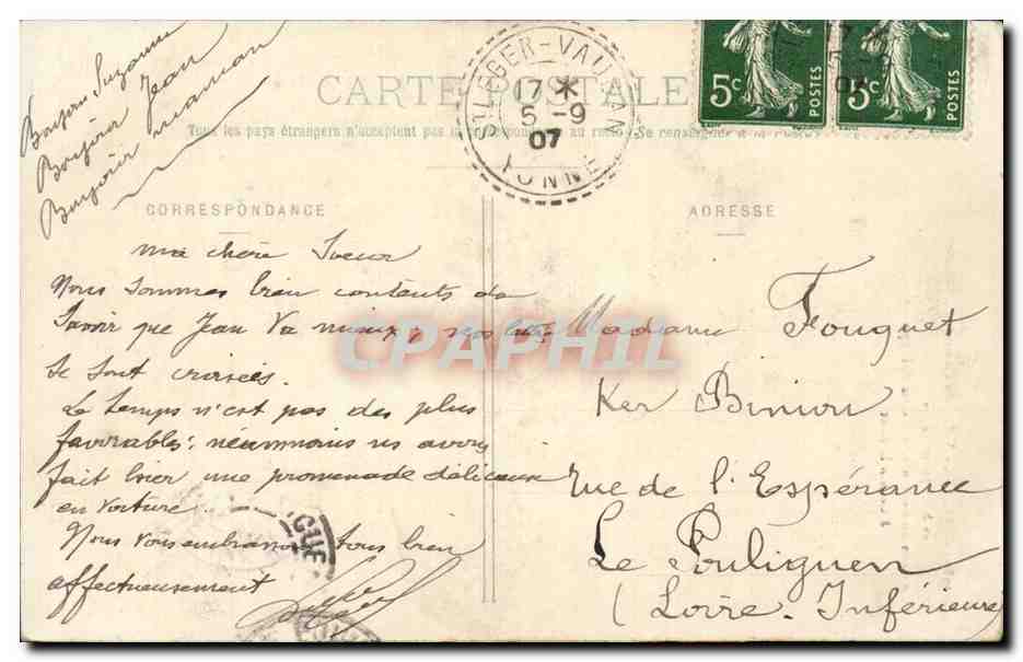 Avallon CPA Valee du cousin Les sites pittoresques Un coin du Cousin a la scierie Philippe a Cousin le pont (barque) — Back