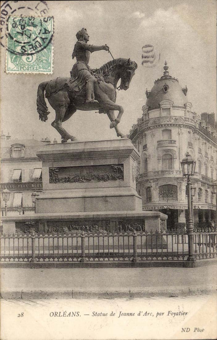 Orleans CPA Statue de jeanne d'arc par Foyatier