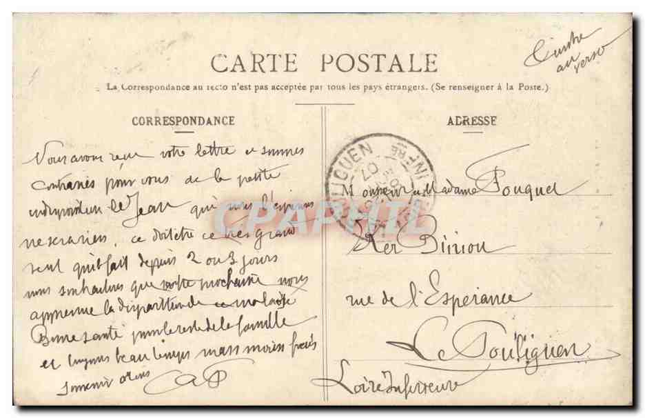 Les Sables-d'Olonne - Auf See - Der Leuchtturm der Barges - Edition Nonnolles-Galleries - Nr. 102 — Rückseite
