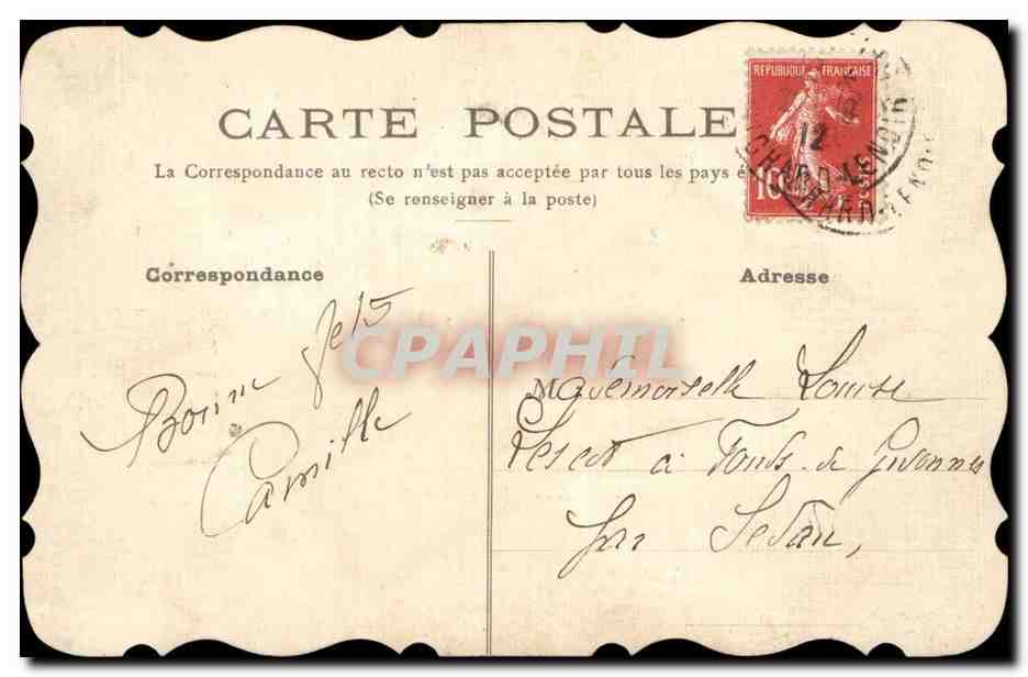 CPA Fantaisie Fleurs Bonne fete — Rückseite