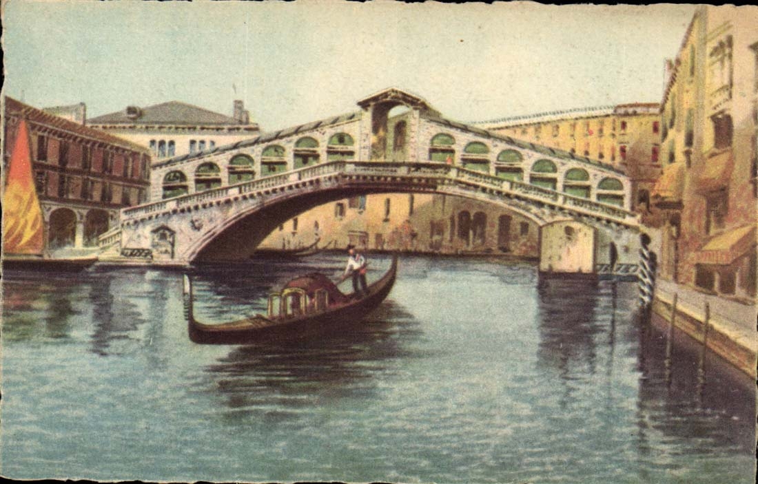 CPA Fantaisie Venise Venezia Ponte du Rialto Italie Italia