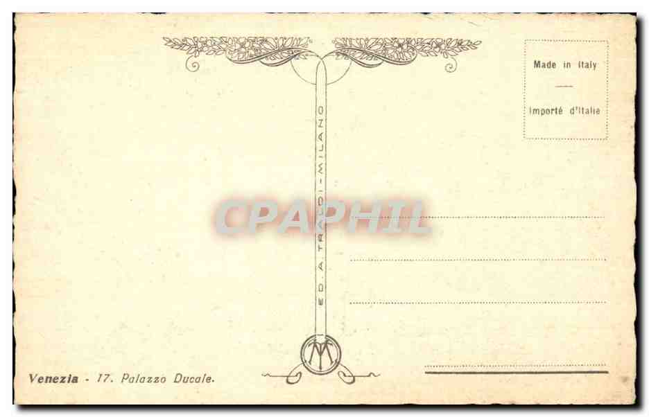 CPA Fantaisie Venise Venezia Palazzo Ducale Italie Italia — Rückseite