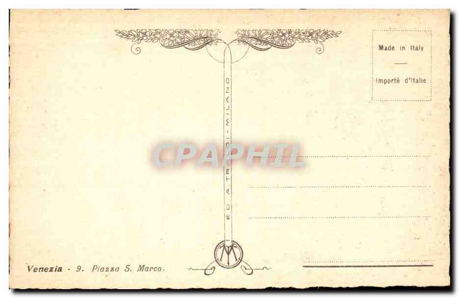 CPA Fantaisie Venise Piazza S Marco Italie Italia — Verso