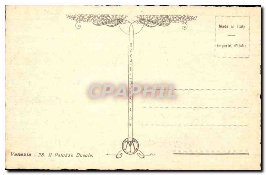 CPA Fantaisie Venise Palazzo Ducale Italie Italia — Rückseite