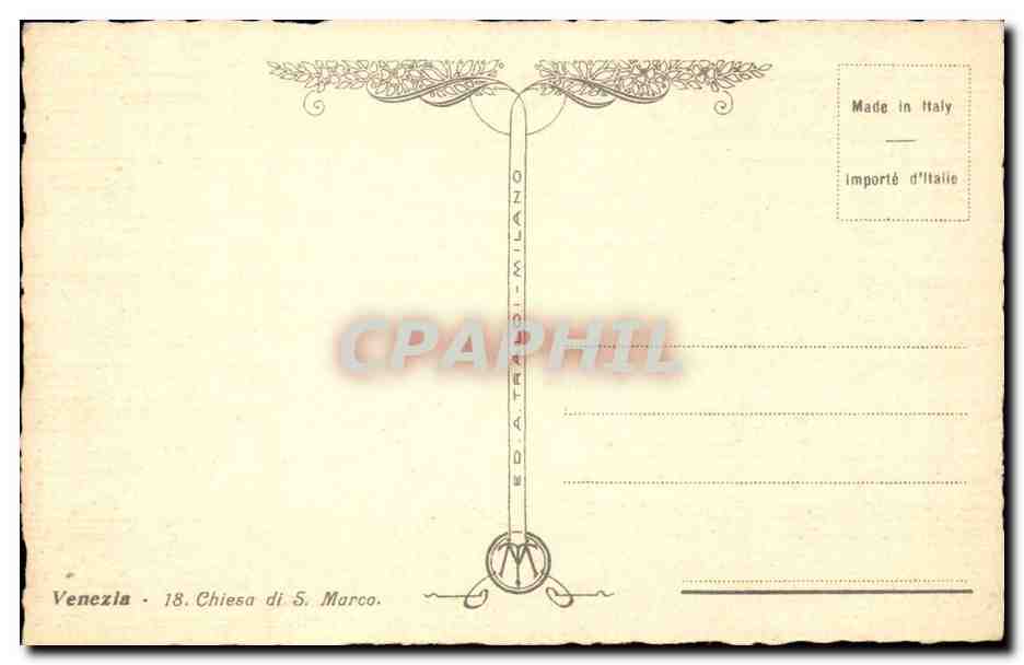 CPA Fantaisie Venise Chiesa di S MArco Italie Italia — Rückseite