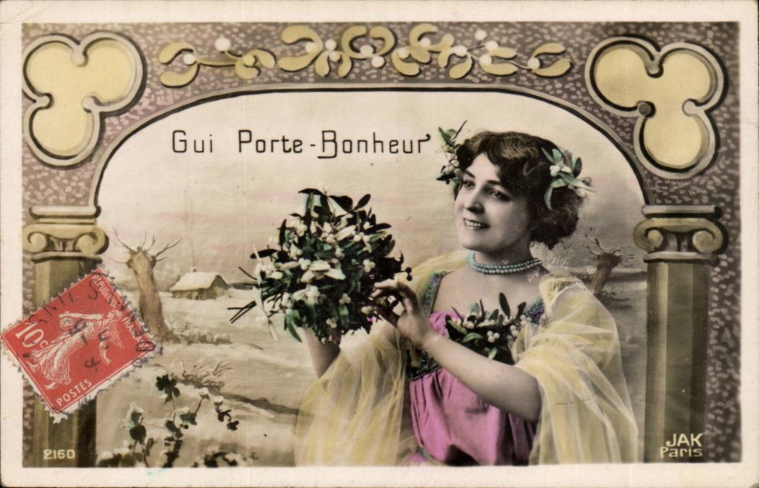 Gui Porte-Bonheur — donna che tiene un gui — JAK Parigi