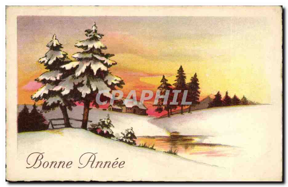 CPA Fantaisie Bonne annee (neige)