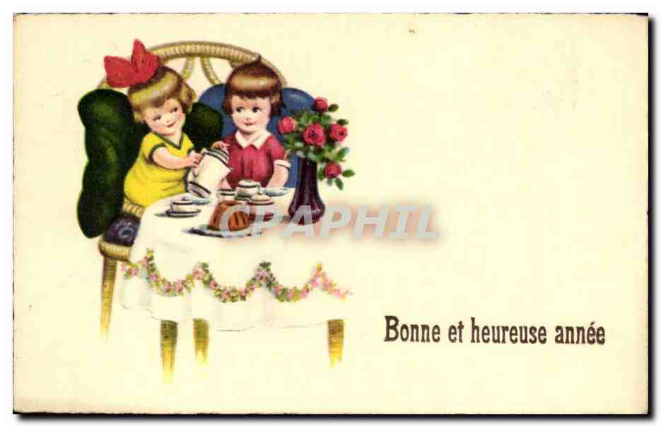 CPA Fantaisie Bonne et heureuse annee (enfants)