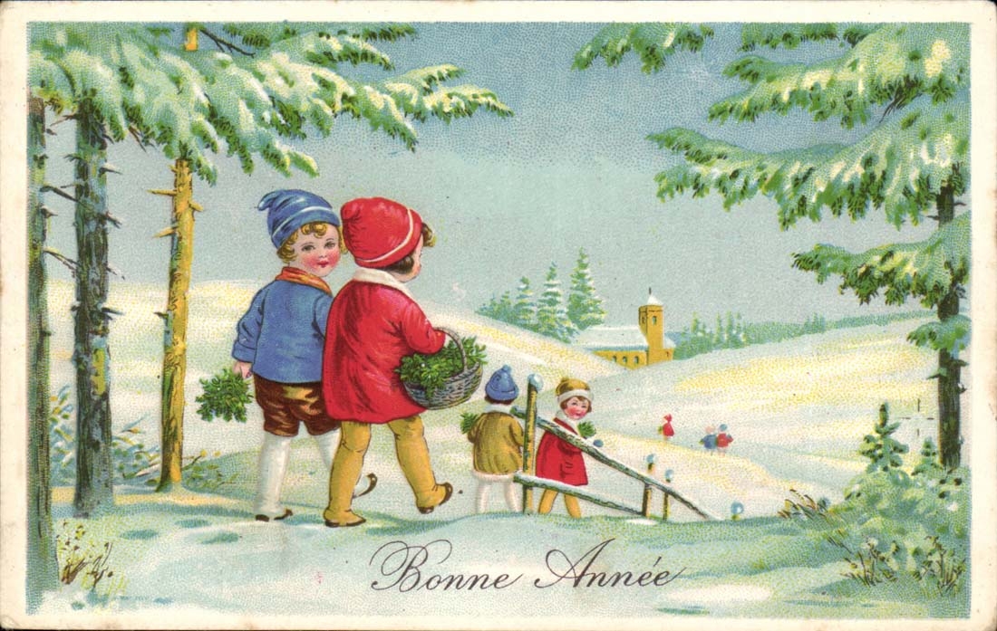 CPA Fantaisie Bonne annee Enfants