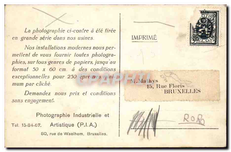 CPA Bruxelles Brussels Belgique Belgie — Rückseite