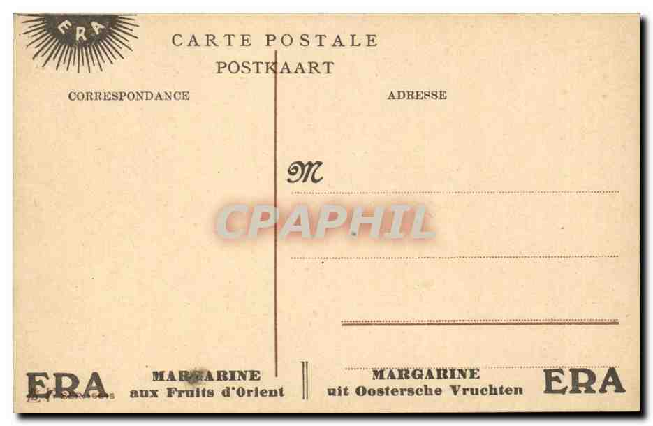 CPA FAntaisie Foret (publicite MArgarine ERa aux fruits d'Orient) — Rückseite