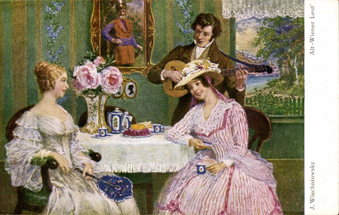 CPA FAntaisie J Wischniowsky Alt Wiener Leut (femmes elegantes)