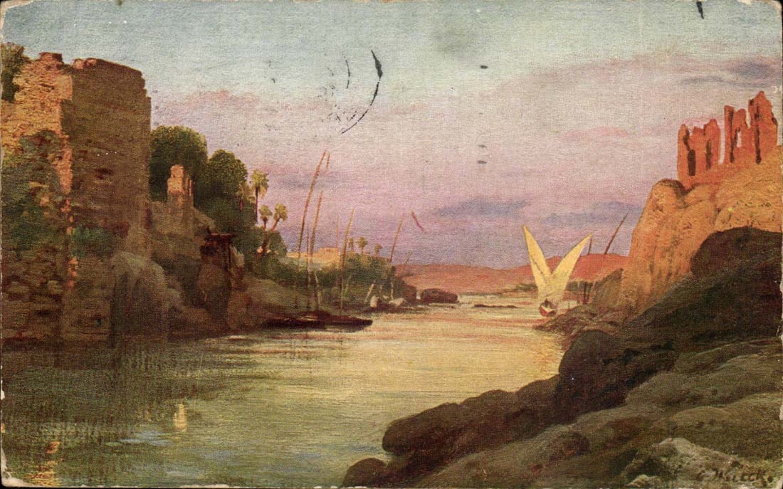 CPA FAntaisie elefantine view from Cataract Hotel Italie italia