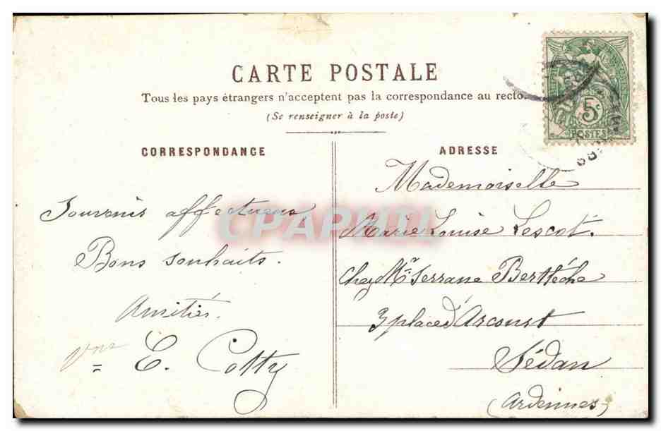 CPA FAntaisie Fleur Meilleurs voeux de bonheur — Rückseite