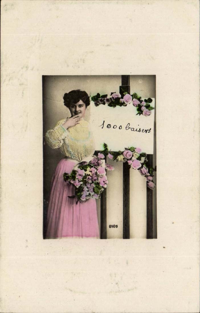 CPA Fantaisie Mille baisers (femme)