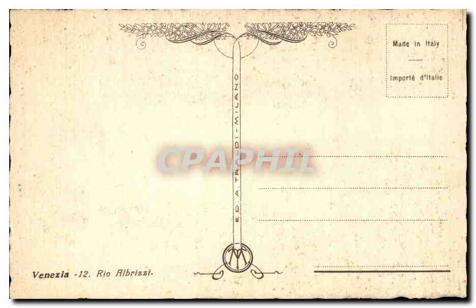 CPA Fantaisie Venezia Rio Albrizzi Italie italia — Rückseite
